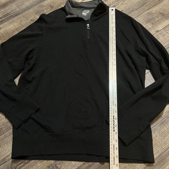 Polo Ralph Lauren Performance Soft Pullover 1/4 Zip Black Grey Pony Large - Picture 3 of 7